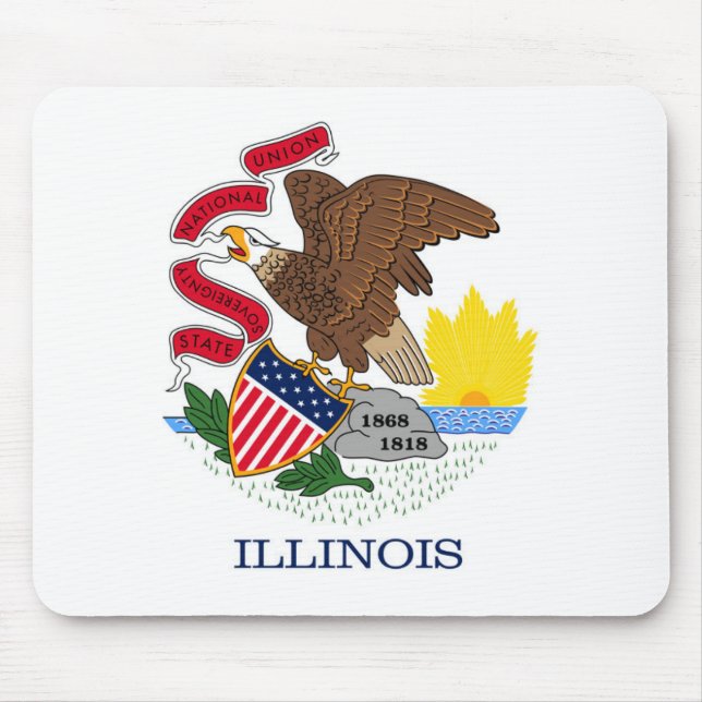 State Flag of Illinois, USA Mouse Pad (Front)
