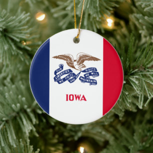 State Flag of Iowa Ceramic Ornament