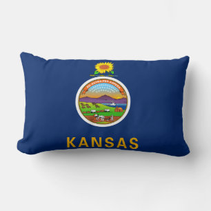 State Flag of Kansas Lumbar Pillow