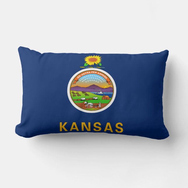 State Flag of Kansas Lumbar Pillow (Front)