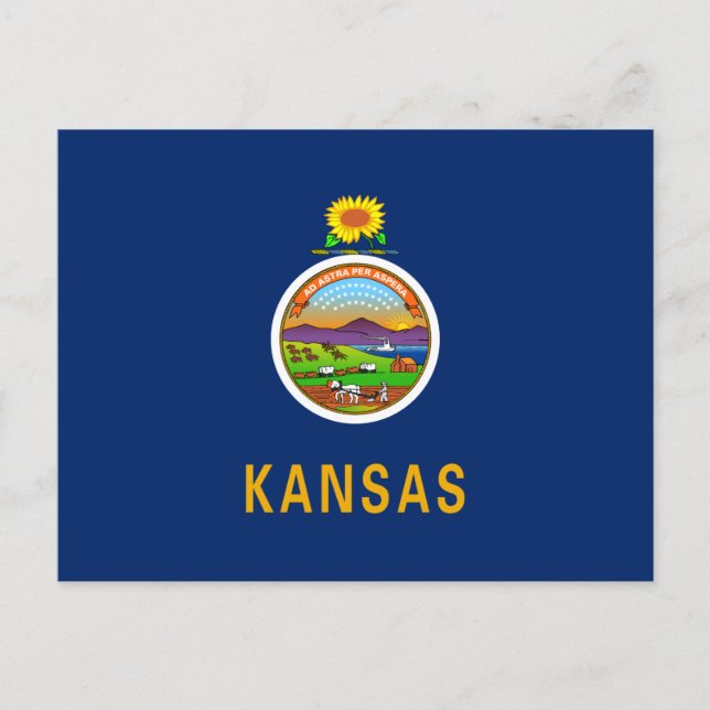 State Flag of Kansas Postcard (Front)