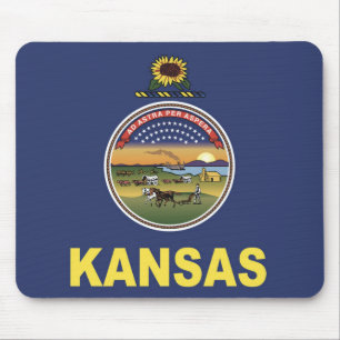 State Flag of Kansas, USA Mouse Pad
