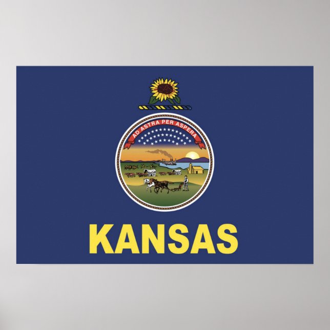State Flag of Kansas, USA Poster (Front)