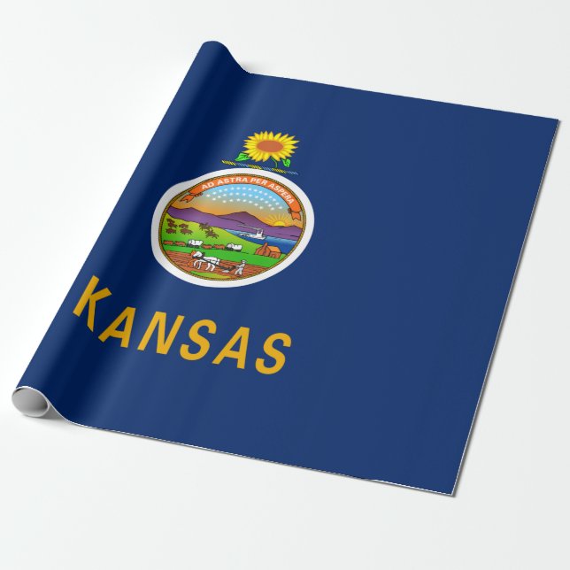 State Flag of Kansas Wrapping Paper (Unrolled)