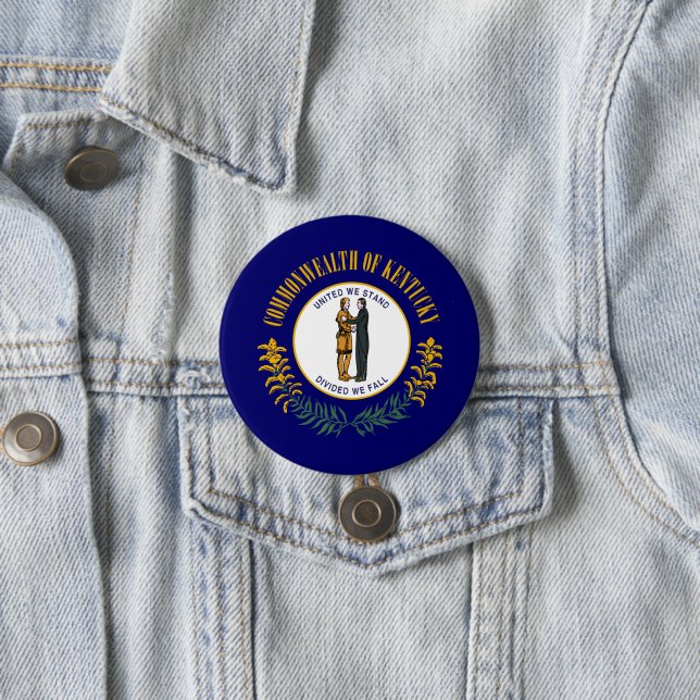 State Flag of Kentucky 3 Inch Round Button (In Situ)
