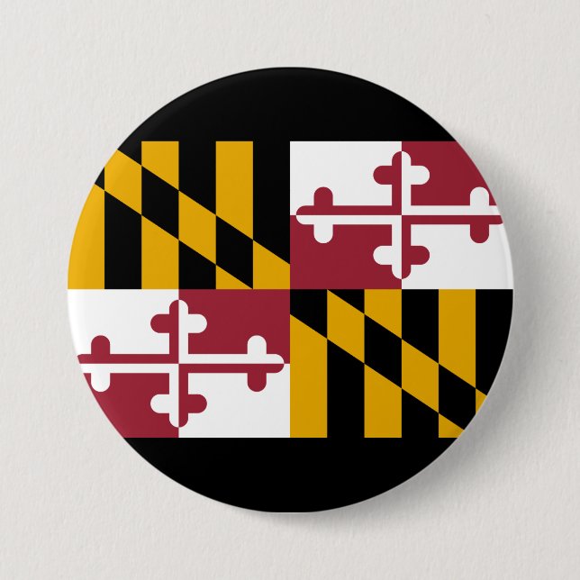 State Flag of Maryland 3 Inch Round Button (Front)