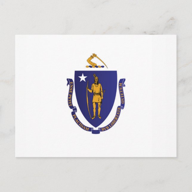 State Flag of Massachusetts, USA Postcard (Front)