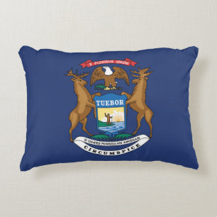 State Flag of Michigan, USA Accent Pillow