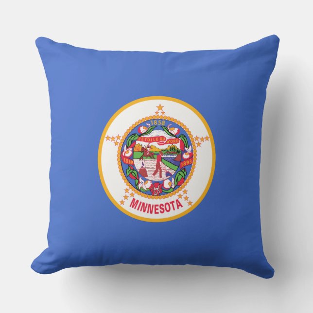 State Flag of Minnesota Throw Pillow (Front)