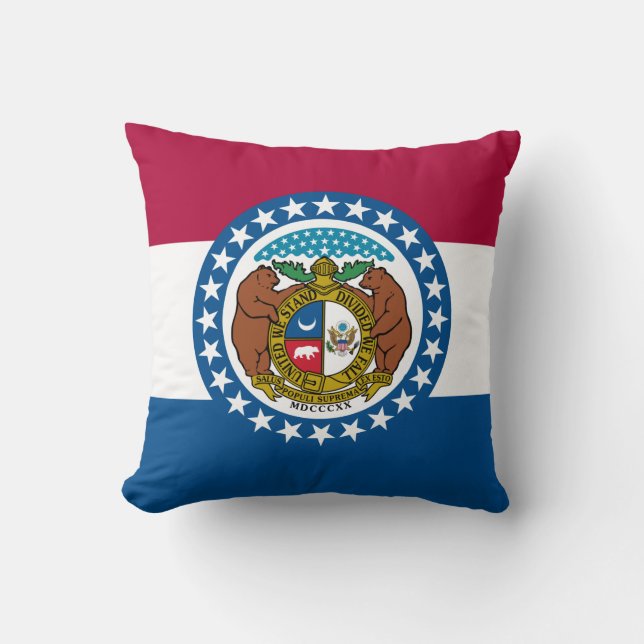State Flag of Missouri Throw Pillow (Front)