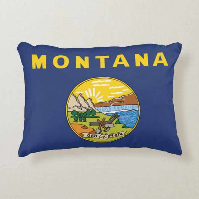State Flag of Montana, USA Accent Pillow (Front)