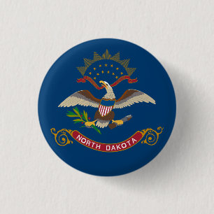 State Flag of North Dakota 1 Inch Round Button