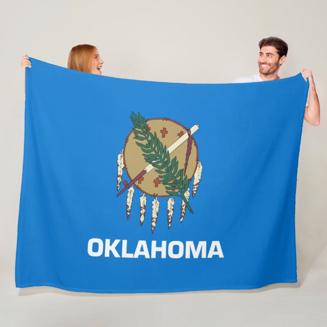 State Flag of Oklahoma Fleece Blanket (In Situ)