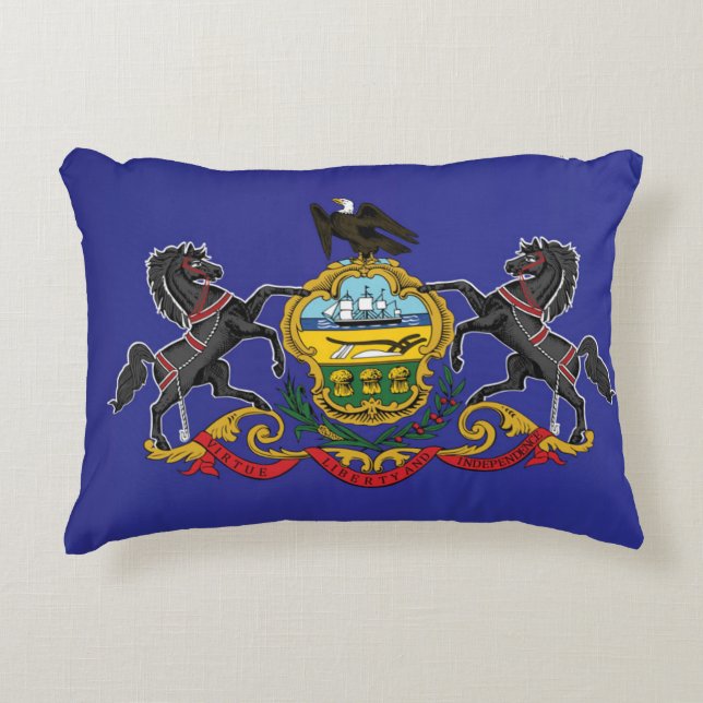 State Flag of Pennsylvania, USA Accent Pillow (Front)