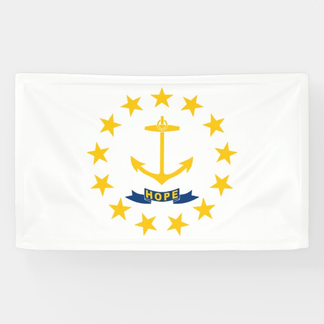 State Flag of Rhode Island Banner (Horizontal)