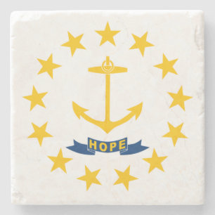 State Flag of Rhode Island Stone Coaster