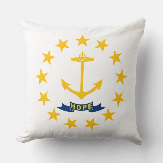 State Flag of Rhode Island Throw Pillow (Front)