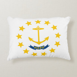 State Flag of Rhode Island, USA Accent Pillow