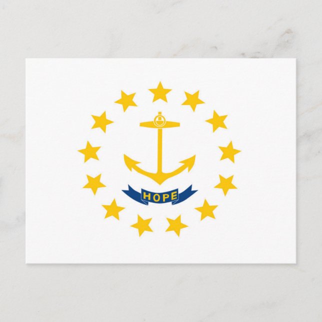 State Flag of Rhode Island, USA Postcard (Front)