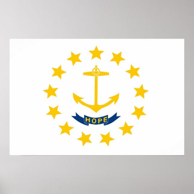 State Flag of Rhode Island, USA Poster (Front)