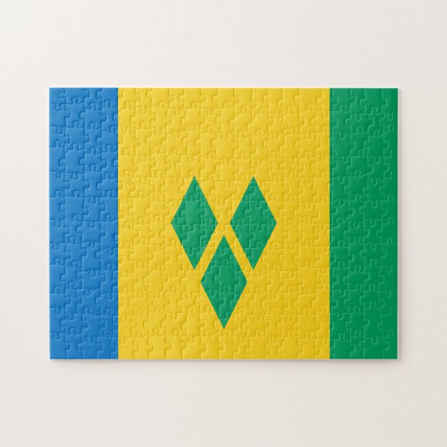 State Flag of Saint Vincent and The Grenadines. Jigsaw Puzzle (Horizontal)