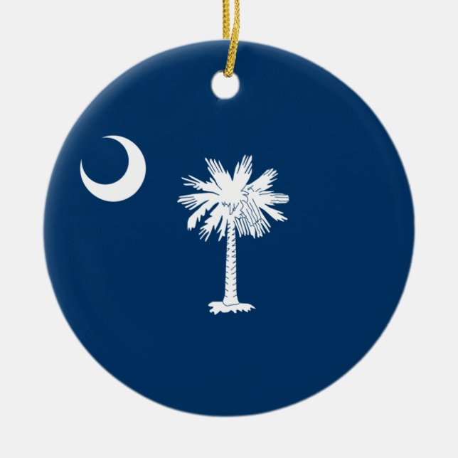 State Flag of South Carolina Ceramic Ornament (Front)