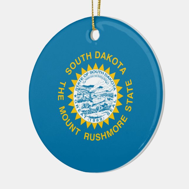 State Flag of South Dakota Ceramic Ornament (Left)