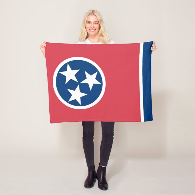 State Flag of Tennessee, USA Fleece Blanket (In Situ)