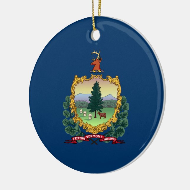 State Flag of Vermont Ceramic Ornament (Left)