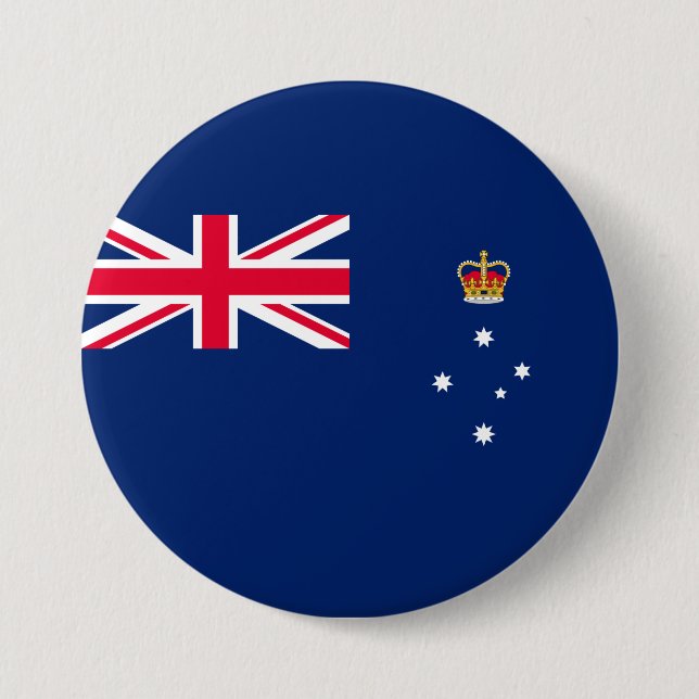 State Flag of Victoria (Australia) 3 Inch Round Button (Front)