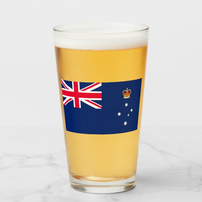 State Flag of Victoria (Australia) Glass (Front Filled)