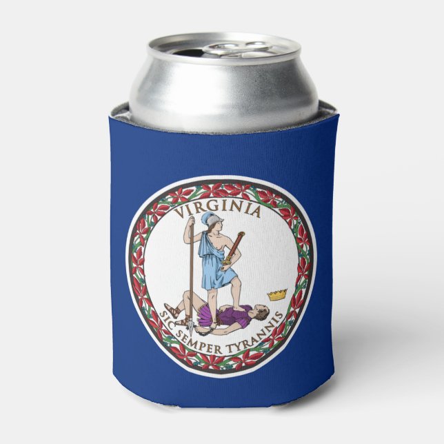 State Flag of Virginia Can Cooler (Can Front)