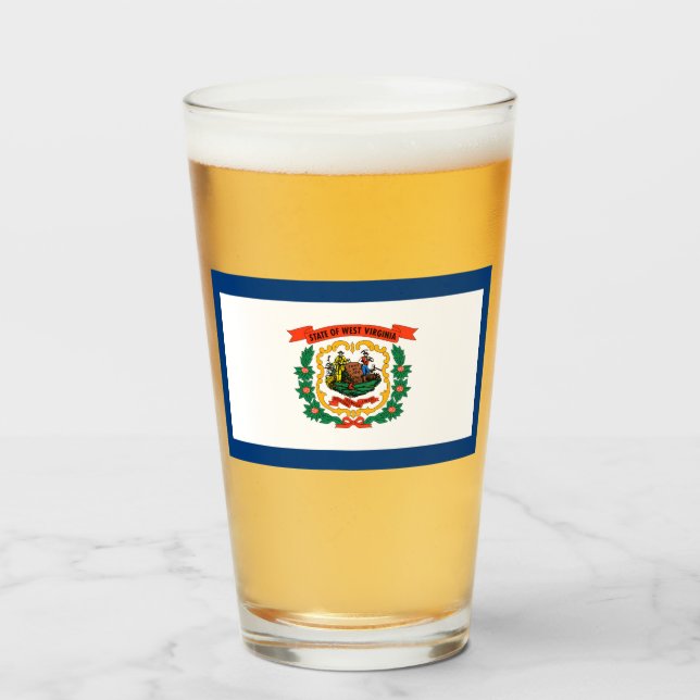 State Flag of West Virginia Glass (Front Filled)