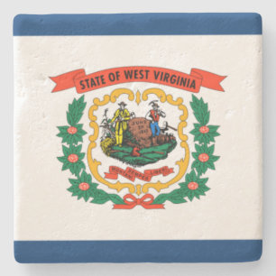 State Flag of West Virginia Stone Coaster