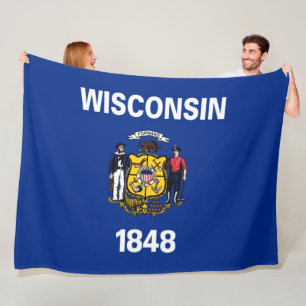 State Flag of Wisconsin Fleece Blanket