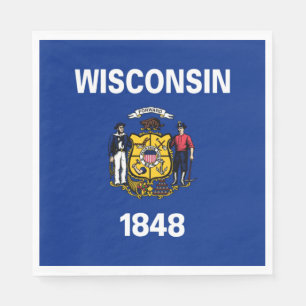 State Flag of Wisconsin Napkin