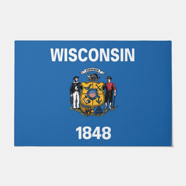 State Flag of Wisconsin, USA Doormat (Front)