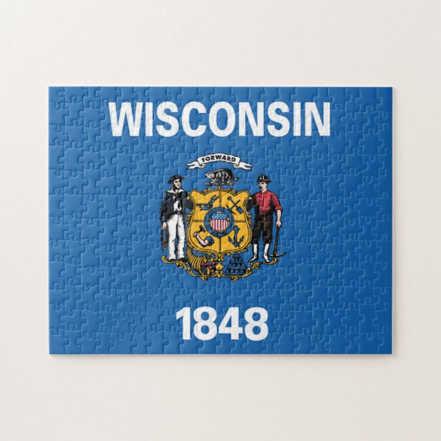 State Flag of Wisconsin, USA Jigsaw Puzzle (Horizontal)