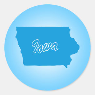 State Iowa Classic Round Sticker