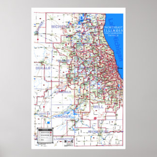 State Legislative Districts - Northeast Illinois Poster