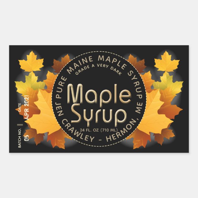 State Name and Sugarmaker  (Batch and Date) Rectan Sticker (Front)