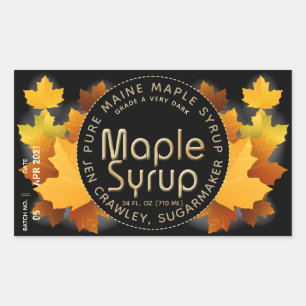 State Name and Sugarmaker  (Batch and Date) Sticker