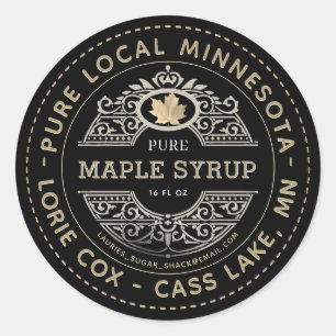 State Name Black Gold Maple Syrup Label