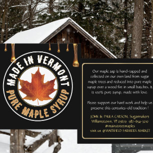 State Name MAPLE SYRUP BUSINESS CARD with drips