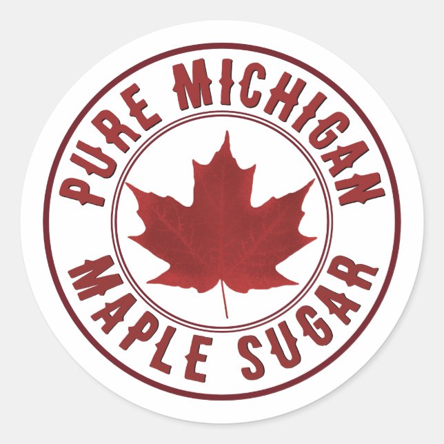 State Name with Red Leaf Maple Product Mini Label (Front)