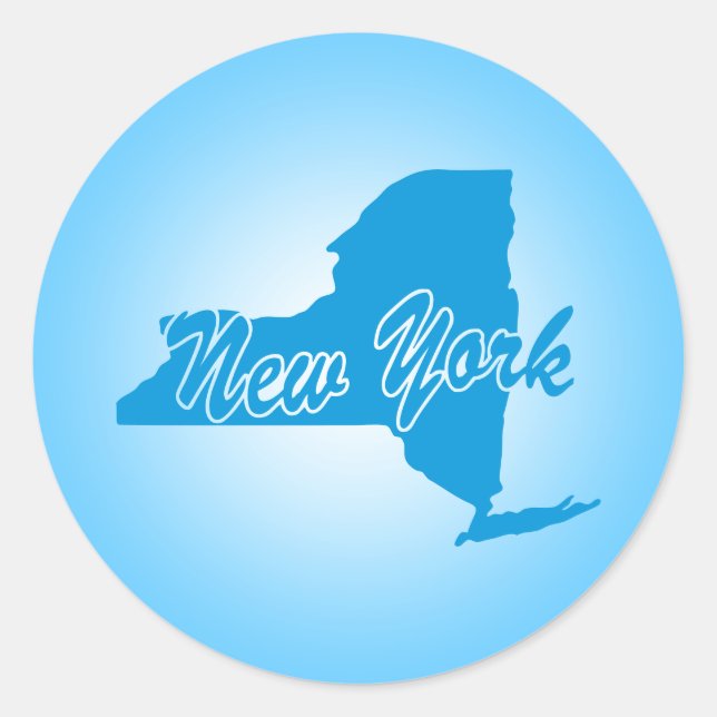State New York Classic Round Sticker (Front)