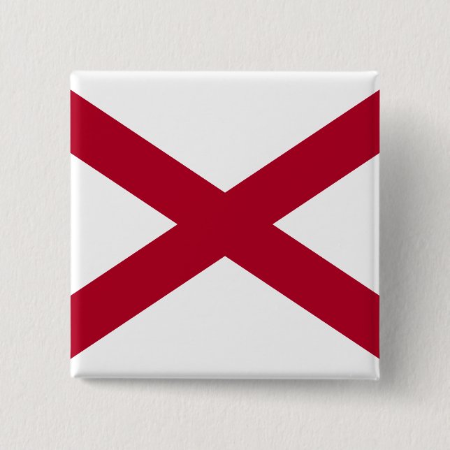 State of Alabama Flag 2 Inch Square Button (Front)
