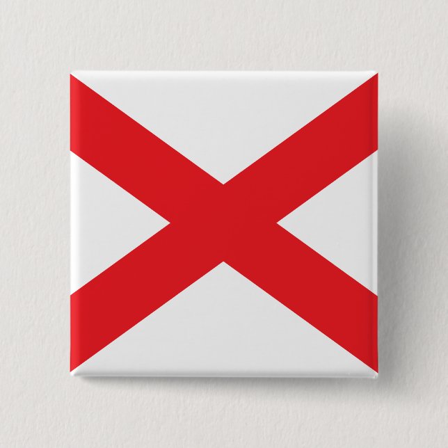 State of Alabama flag 2 Inch Square Button (Front)