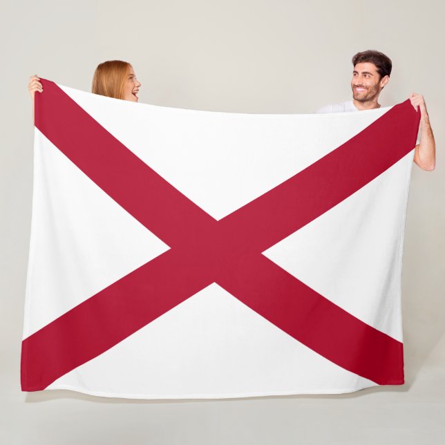 State of Alabama Flag Fleece Blanket (In Situ)
