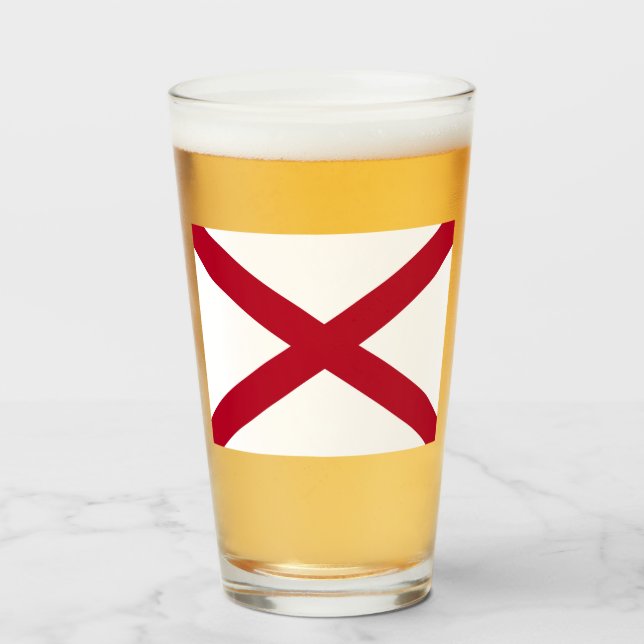 State of Alabama Flag Glass (Front Filled)